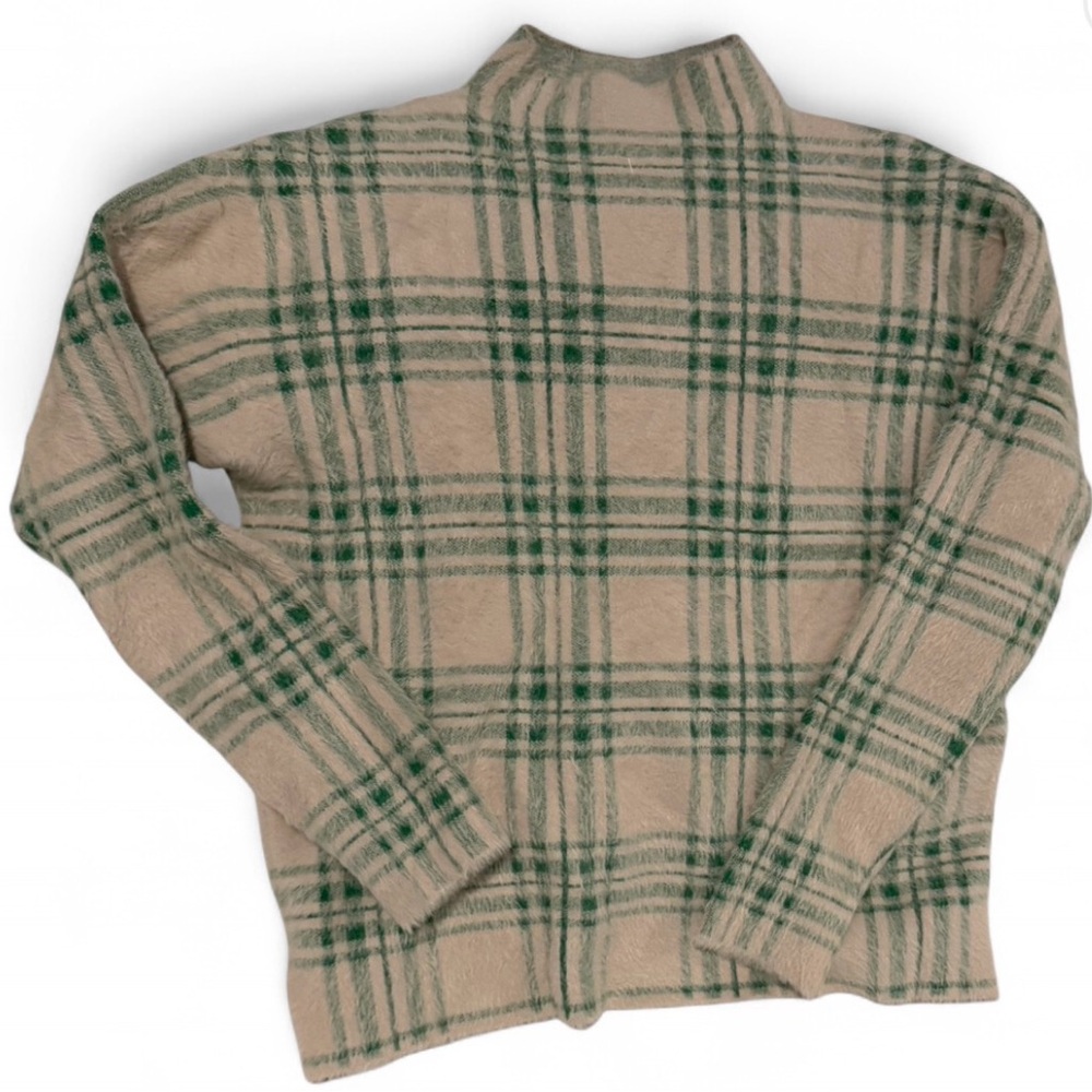 Plaid Green and Tan Sweater TAHARI women’s size small